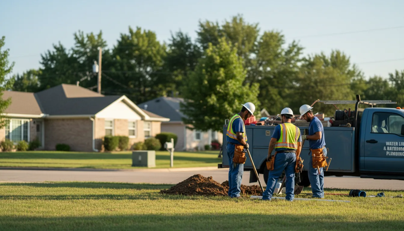 Residential water line and bathroom plumbing service in Dover, PA